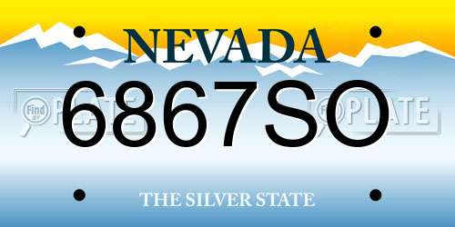 6867SO Nevada License Plate