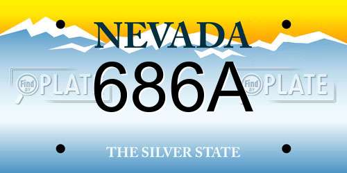 686A Nevada License Plate