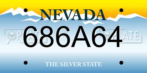 686A64 Nevada License Plate