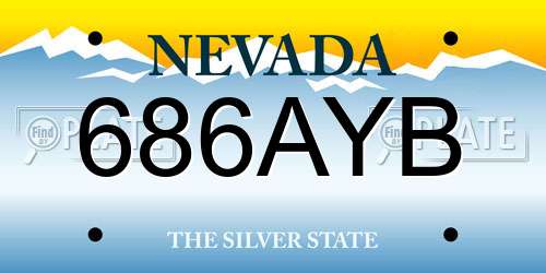 686AYB Nevada License Plate