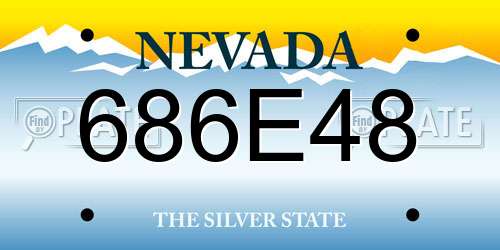 686E48 Nevada License Plate