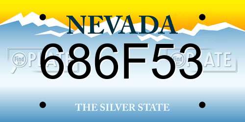 686F53 Nevada License Plate