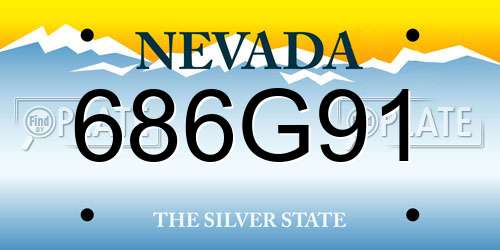 686G91 Nevada License Plate