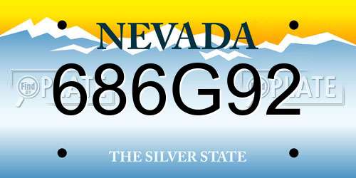 686G92 Nevada License Plate