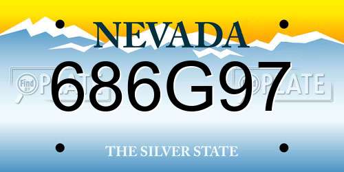 686G97 Nevada License Plate