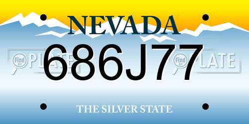 686J77 Nevada License Plate