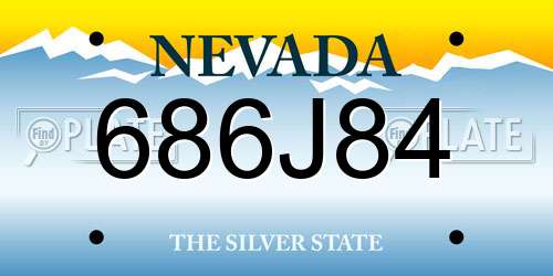 686J84 Nevada License Plate