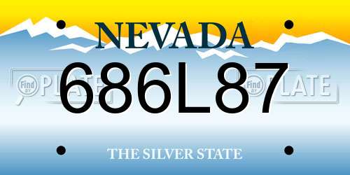 686L87 Nevada License Plate