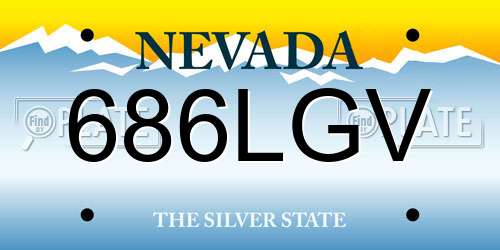 686LGV Nevada License Plate