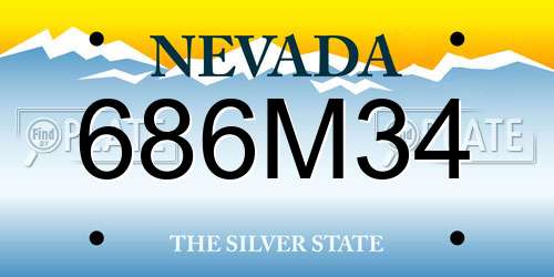 686M34 Nevada License Plate