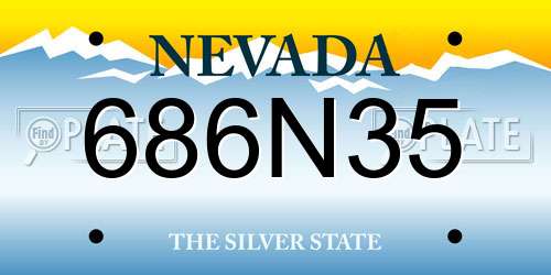 686N35 Nevada License Plate
