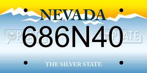 686N40 Nevada License Plate