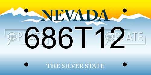 686T12 Nevada License Plate