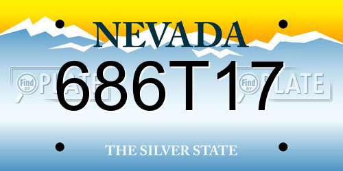 686T17 Nevada License Plate