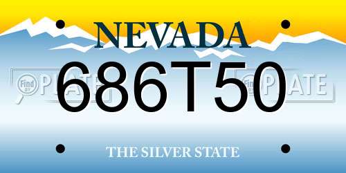 686T50 Nevada License Plate