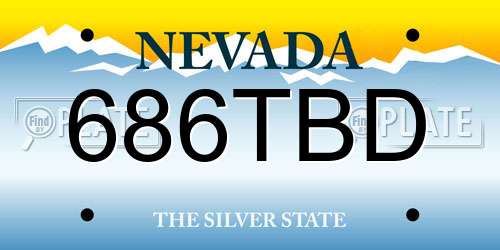 686TBD Nevada License Plate