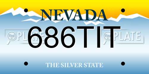 686TIT Nevada License Plate