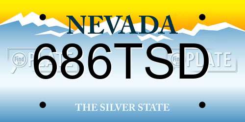 686TSD Nevada License Plate
