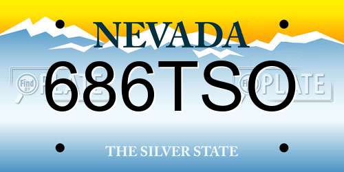 686TSO Nevada License Plate