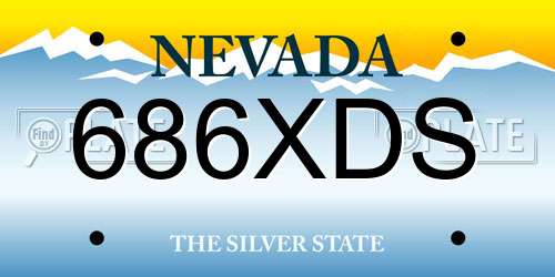 686XDS Nevada License Plate