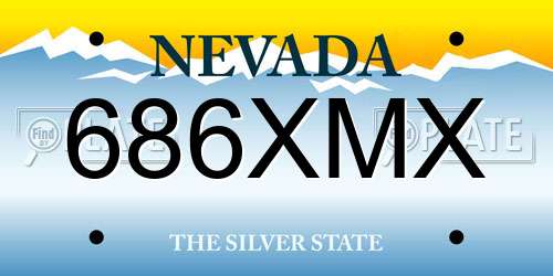 686XMX Nevada License Plate