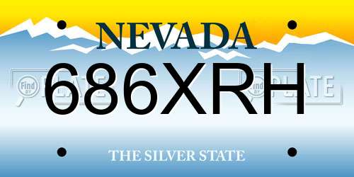 686XRH Nevada License Plate
