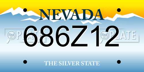 686Z12 Nevada License Plate