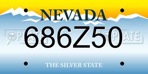 686Z50 Nevada License Plate