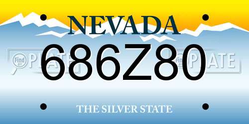 686Z80 Nevada License Plate