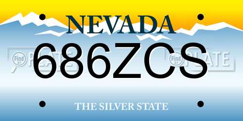 686ZCS Nevada License Plate