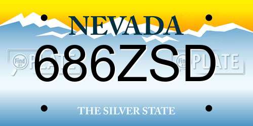 686ZSD Nevada License Plate
