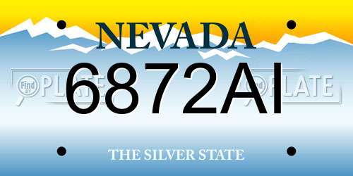 6872AI Nevada License Plate