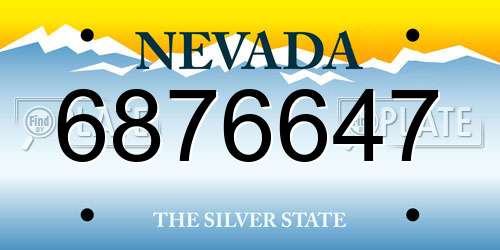 6876647 Nevada License Plate
