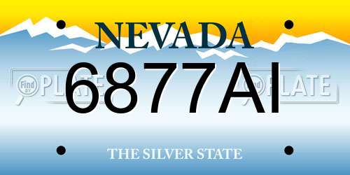 6877AI Nevada License Plate