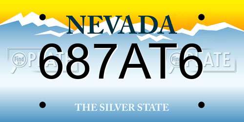 687AT6 Nevada License Plate