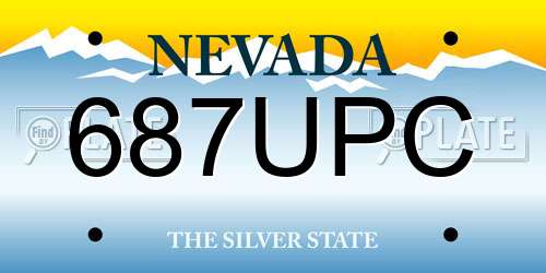 687UPC Nevada License Plate
