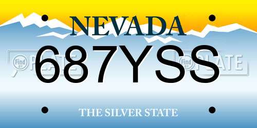687YSS Nevada License Plate
