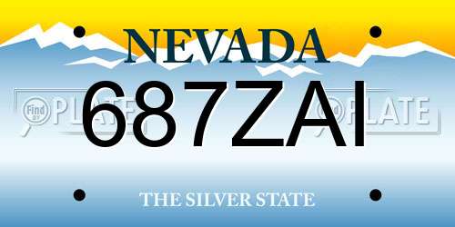 687ZAI Nevada License Plate