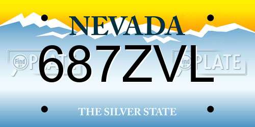 687ZVL Nevada License Plate