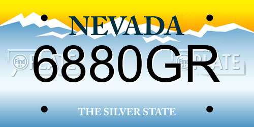 6880GR Nevada License Plate