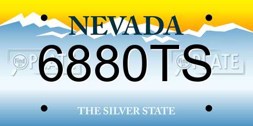 6880TS Nevada License Plate
