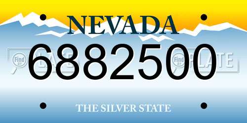 6882500 Nevada License Plate