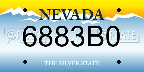 6883B0 Nevada License Plate