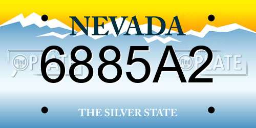 6885A2 Nevada License Plate