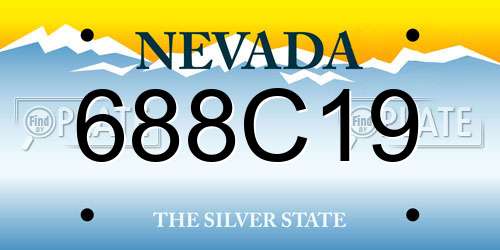 688C19 Nevada License Plate