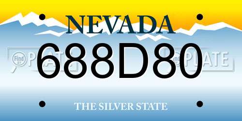 688D80 Nevada License Plate