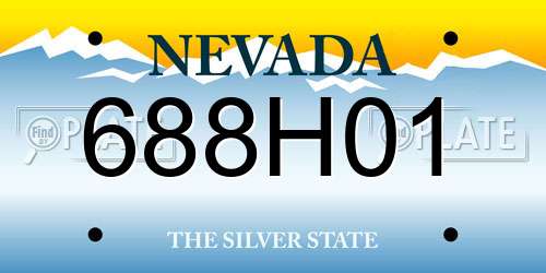688H01 Nevada License Plate