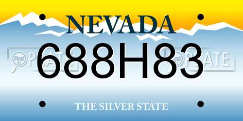 688H83 Nevada License Plate