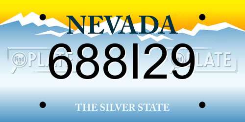 688I29 Nevada License Plate