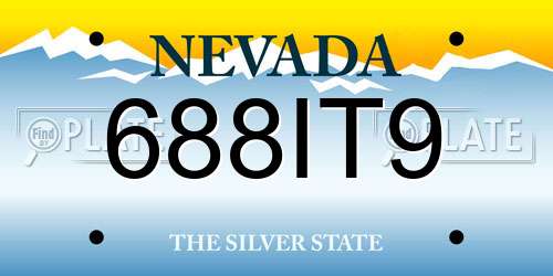688IT9 Nevada License Plate